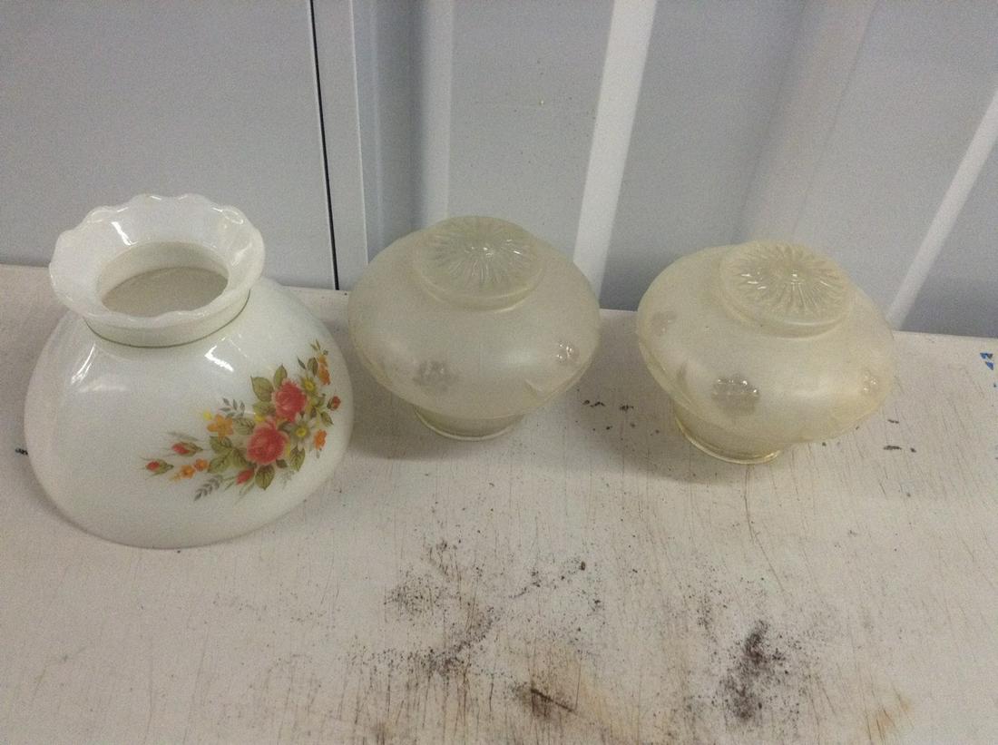 three vintage lighting globes: three vintage lighting globes