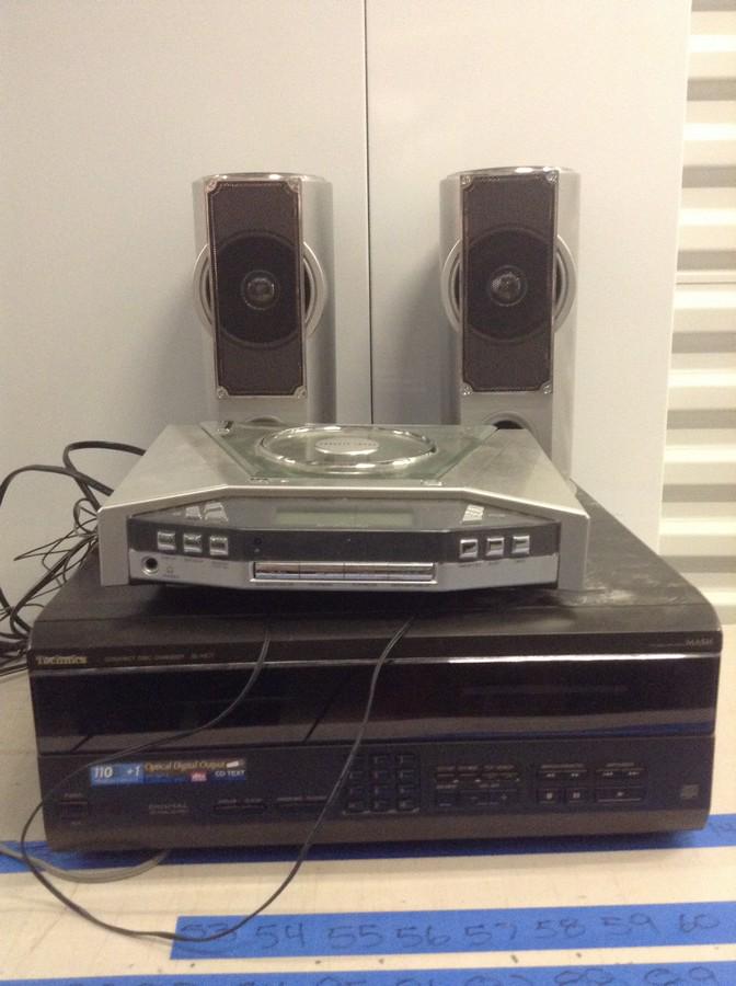 technique, compact disk changer SL-MC7 sharper image: technique, compact disk changer SL-MC7 sharper image compact disk player and speakers