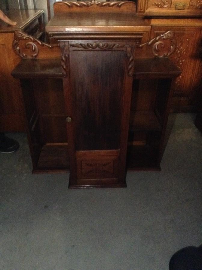 hand carved dresser top shelving unit 34x16x33: hand carved dresser top shelving unit 34x16x33