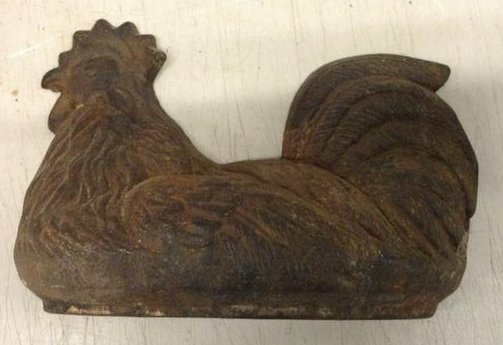cast iron chicken door stop 8" long: cast iron chicken door stop 8" long