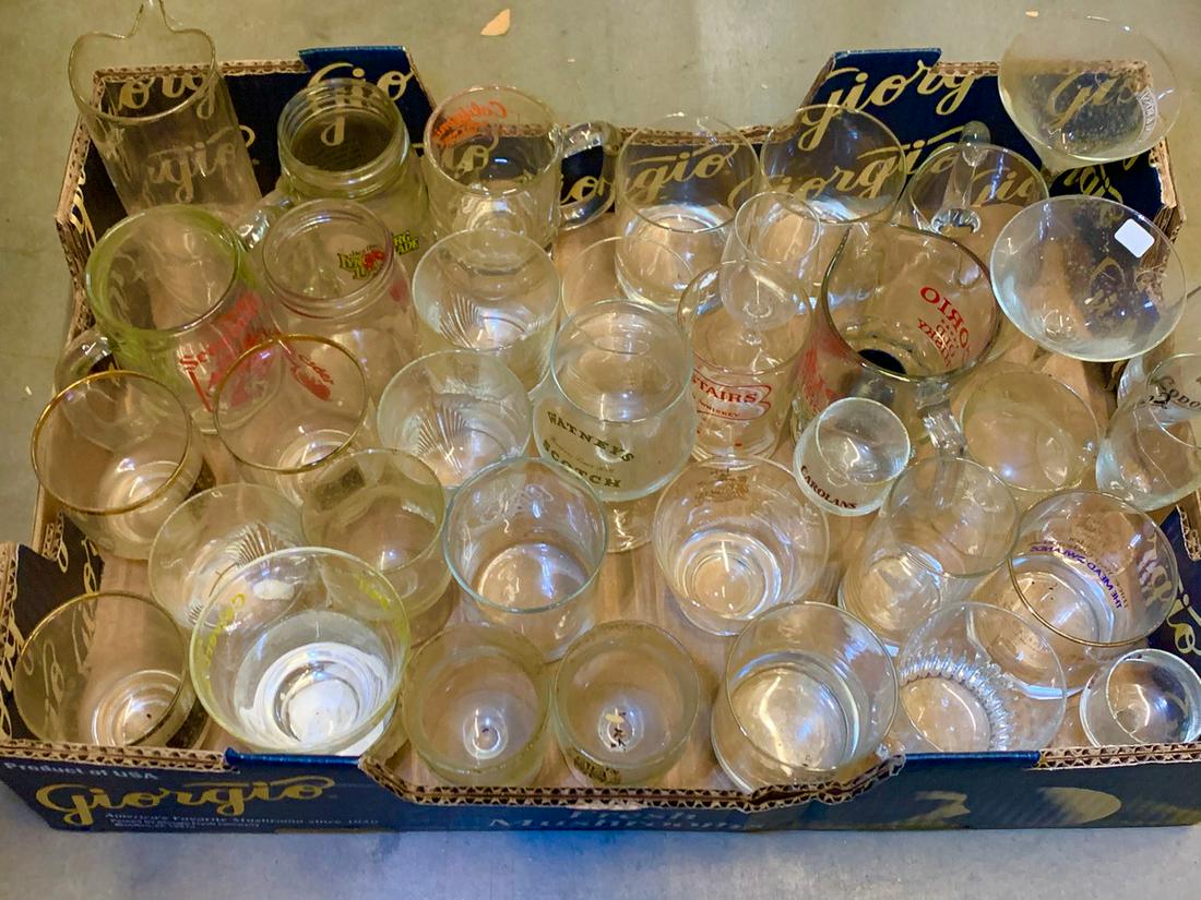 Vintage beer mugs, glass and more,: white seal, jack daniels, seagrams, bailies and more