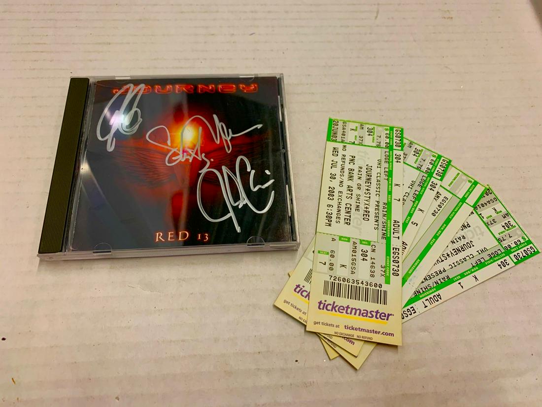 Journey Red 13 Signed Case plus old show tickets: Journey Red 13 Signed Case plus old show tickets