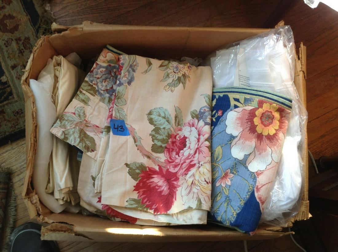 box full of vintage curtains and drapes: box full of vintage curtains and drapes