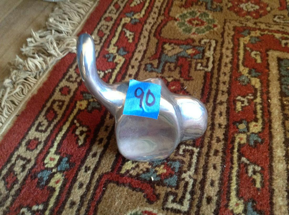 artist signed mcm elephant head made out of aluminum (1 of 1)
