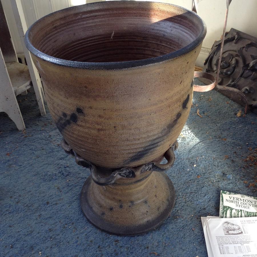 early large clay planter measures 16" tall (1 of 1)
