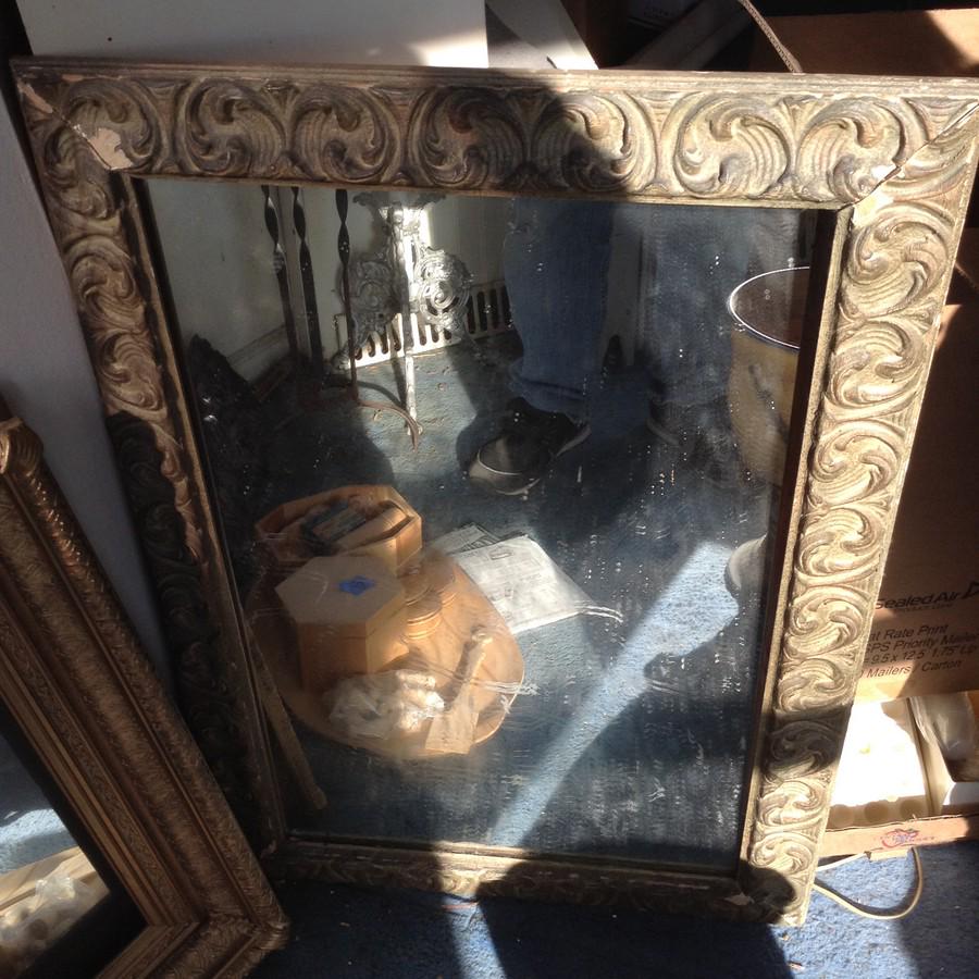 early carved framed mirror 33x24 (1 of 1)