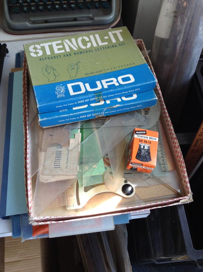 early stencil kit drafting items (1 of 1)