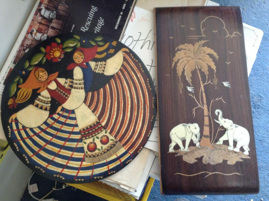 two hand painted wall hanging (1 of 1)