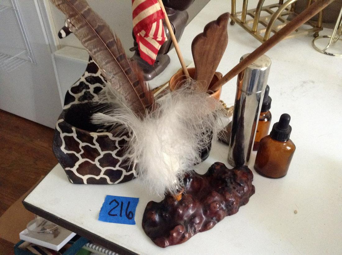 hand carved items, feather pen and more: hand carved items, feather pen and more