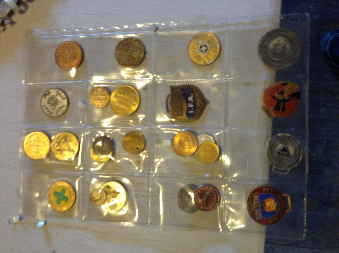 1940s and 50s various badges tokens mason items and (1 of 1)