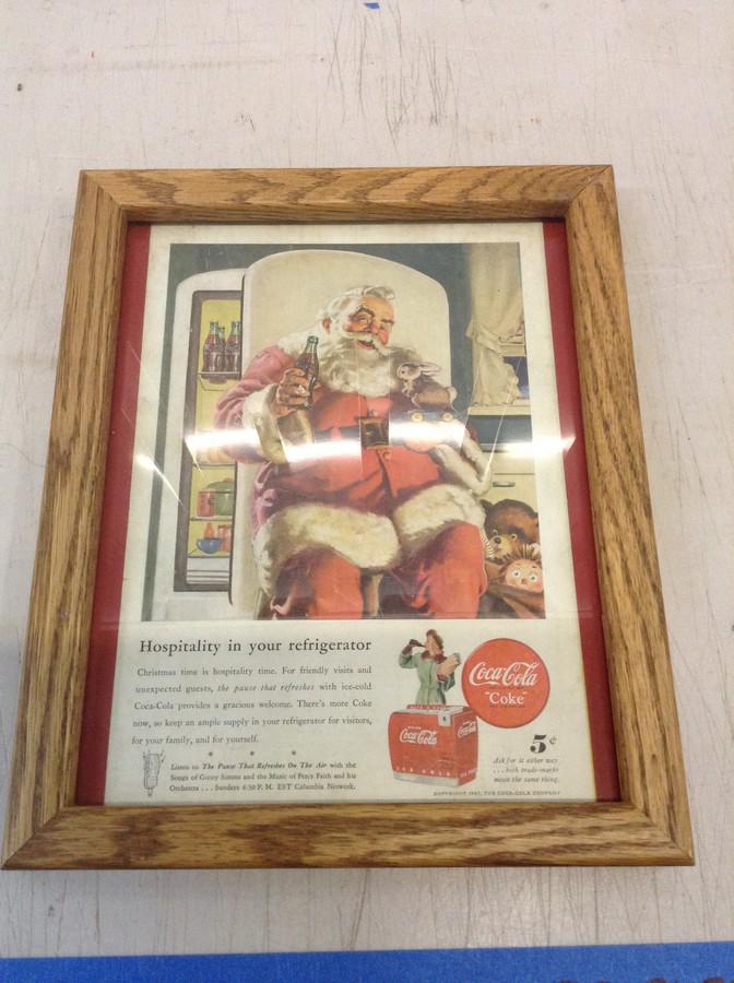 vintage Coca-Cola advertising sign 9x11: vintage Coca-Cola advertising sign 9x11