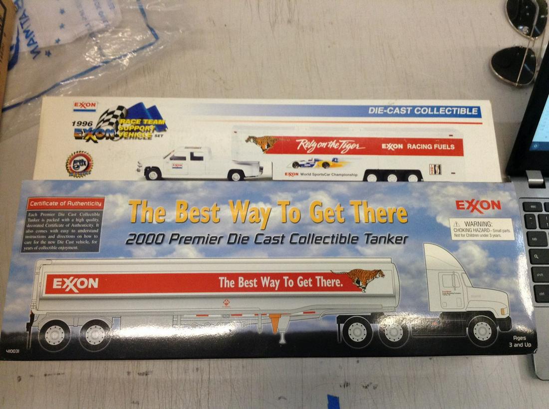 lot of two diecast Exxon trucks: lot of two diecast Exxon trucks