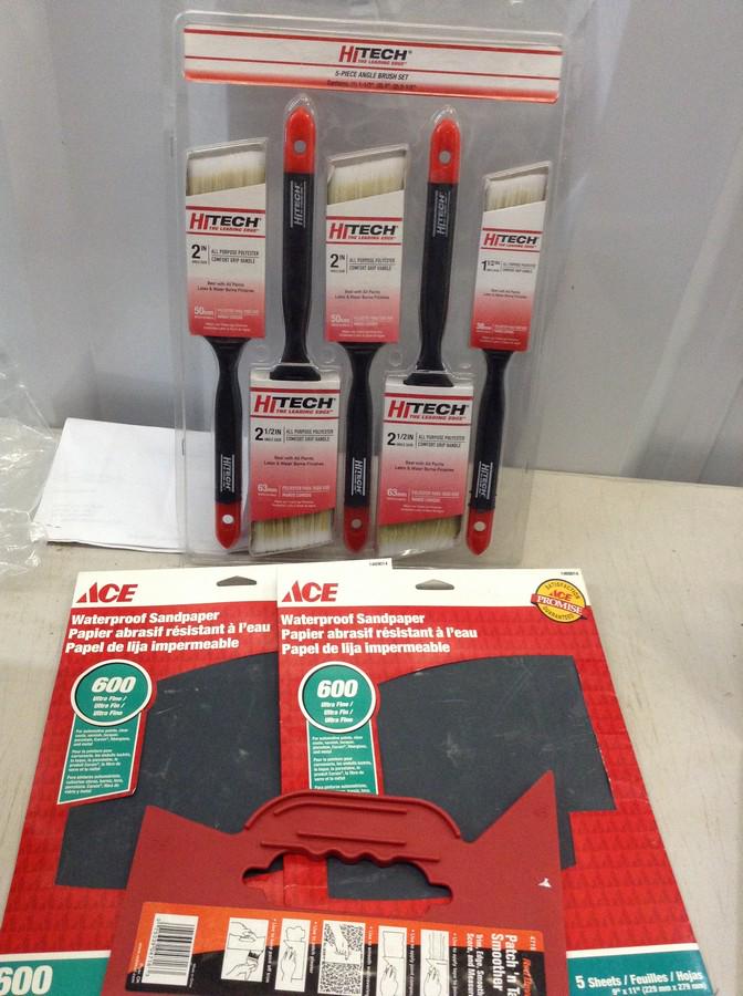 hi tech paint brushes, waterproof sandpaper and more (1 of 1)