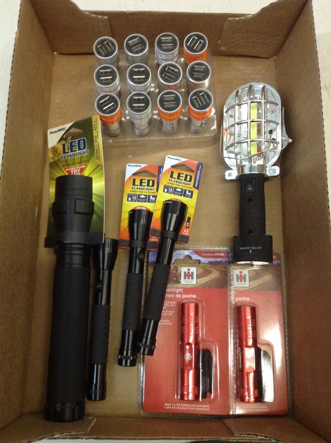 lot of flashlights and car charger connectors (1 of 1)