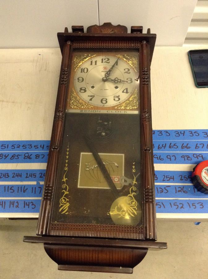 Zenon clock has keys 29" long 31 day clock unknown: Zenon clock has keys 29" long 31 day clock unknown working condition