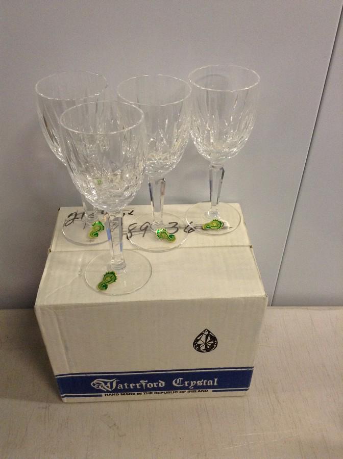 set of 4 new vintage Waterford crystal wine glasses: set of 4 new vintage Waterford crystal wine glasses with paper tags
