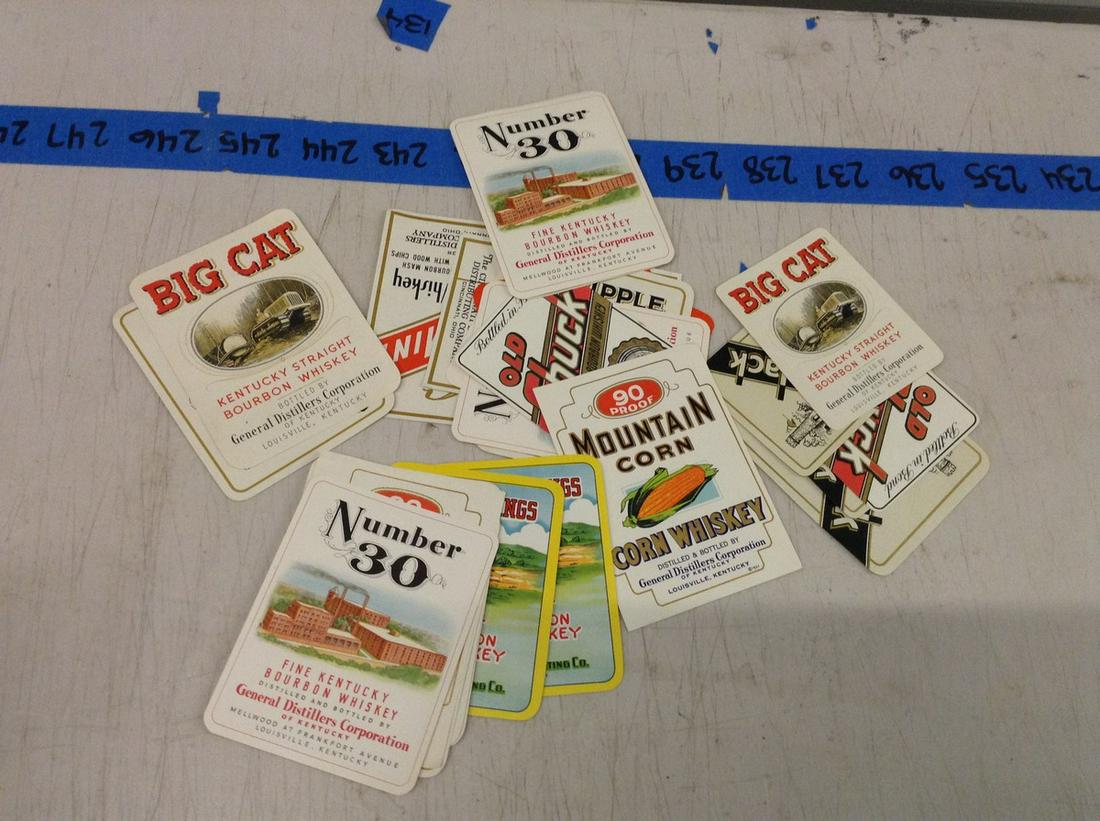Large lot of whiskey paper labels: Large lot of whiskey paper labels