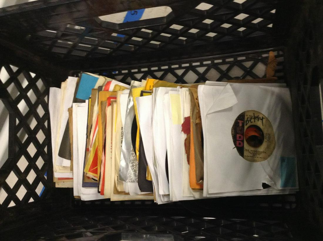 milk crate full of 45s: milk crate full of 45s