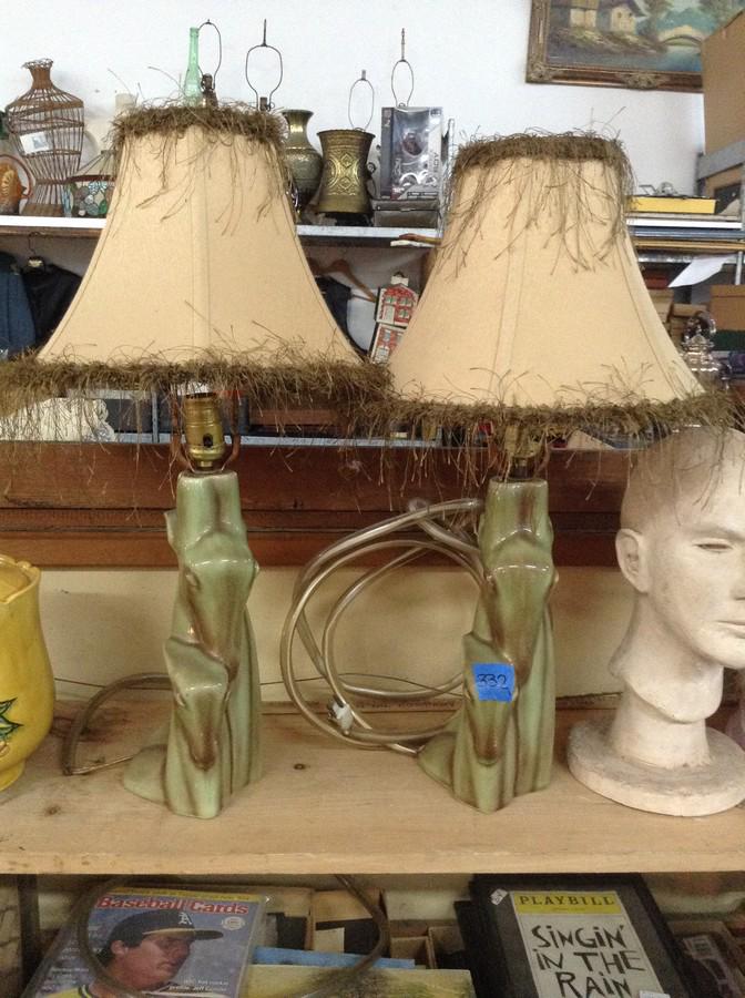 pair of mcm deer lamps (1 of 1)