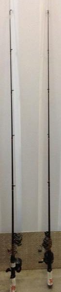 lot of two new fishing pole with reels: lot of two new fishing pole with reels