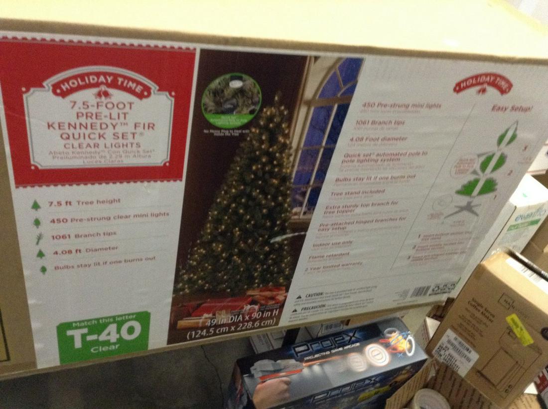 7.5 foot new pre-lit Christmas tree in the box (1 of 1)