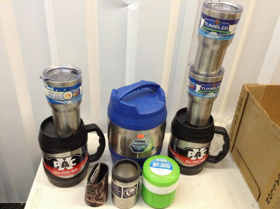 lot of insulated stainless steel mugs: lot of insulated stainless steel mugs