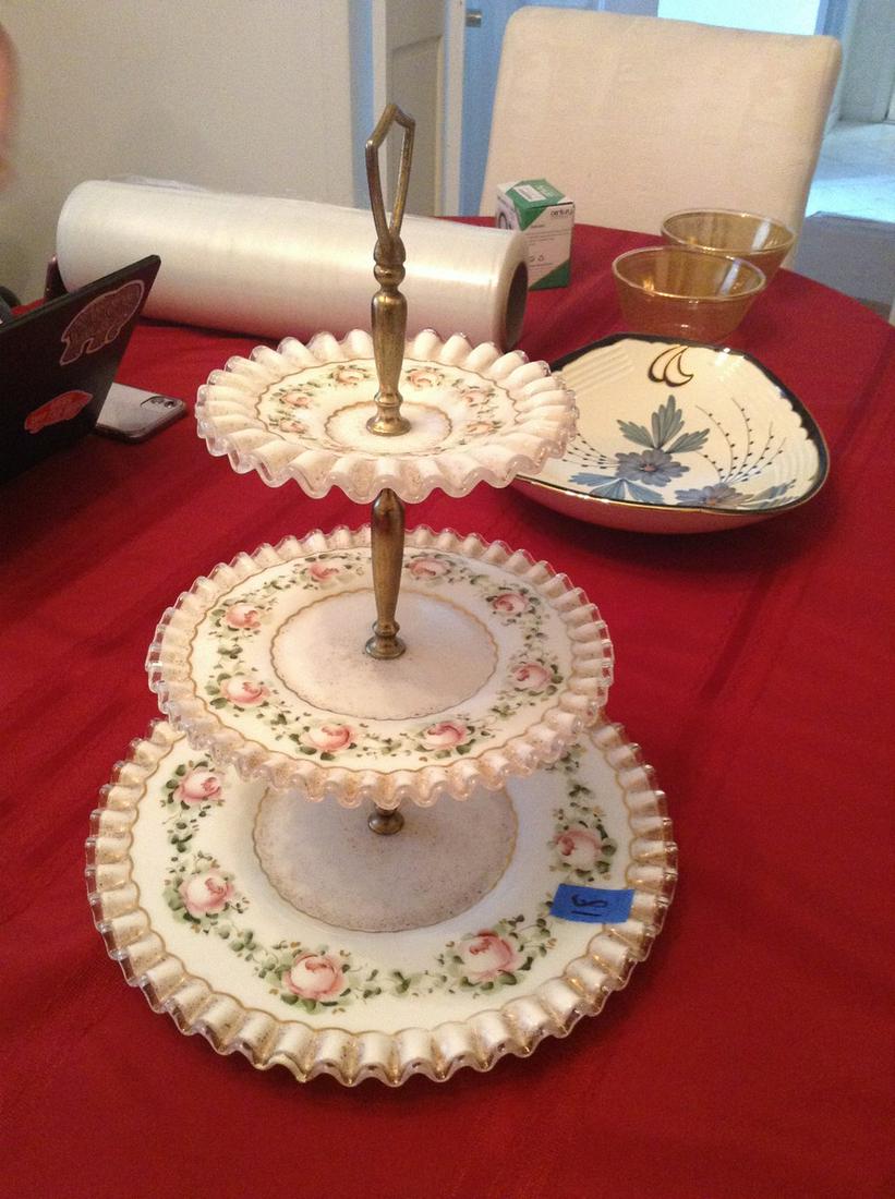 Fenton three tier dessert tray 12" tall (1 of 1)