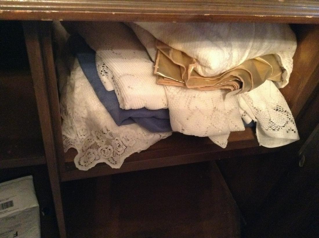 lot of 96" lace table clothes: lot of 96" lace table clothes
