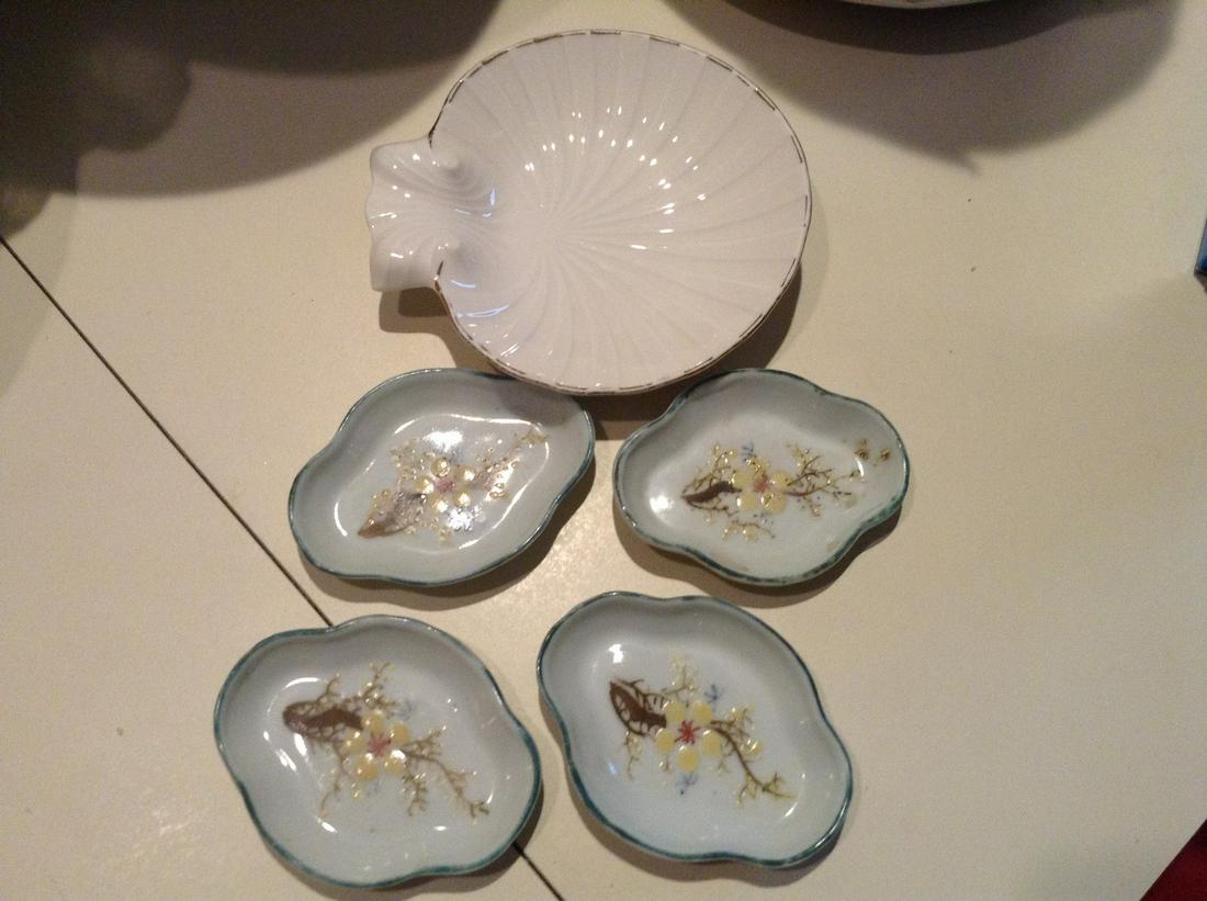 hand painted raiser salters and noritake: hand painted raiser salters and noritake