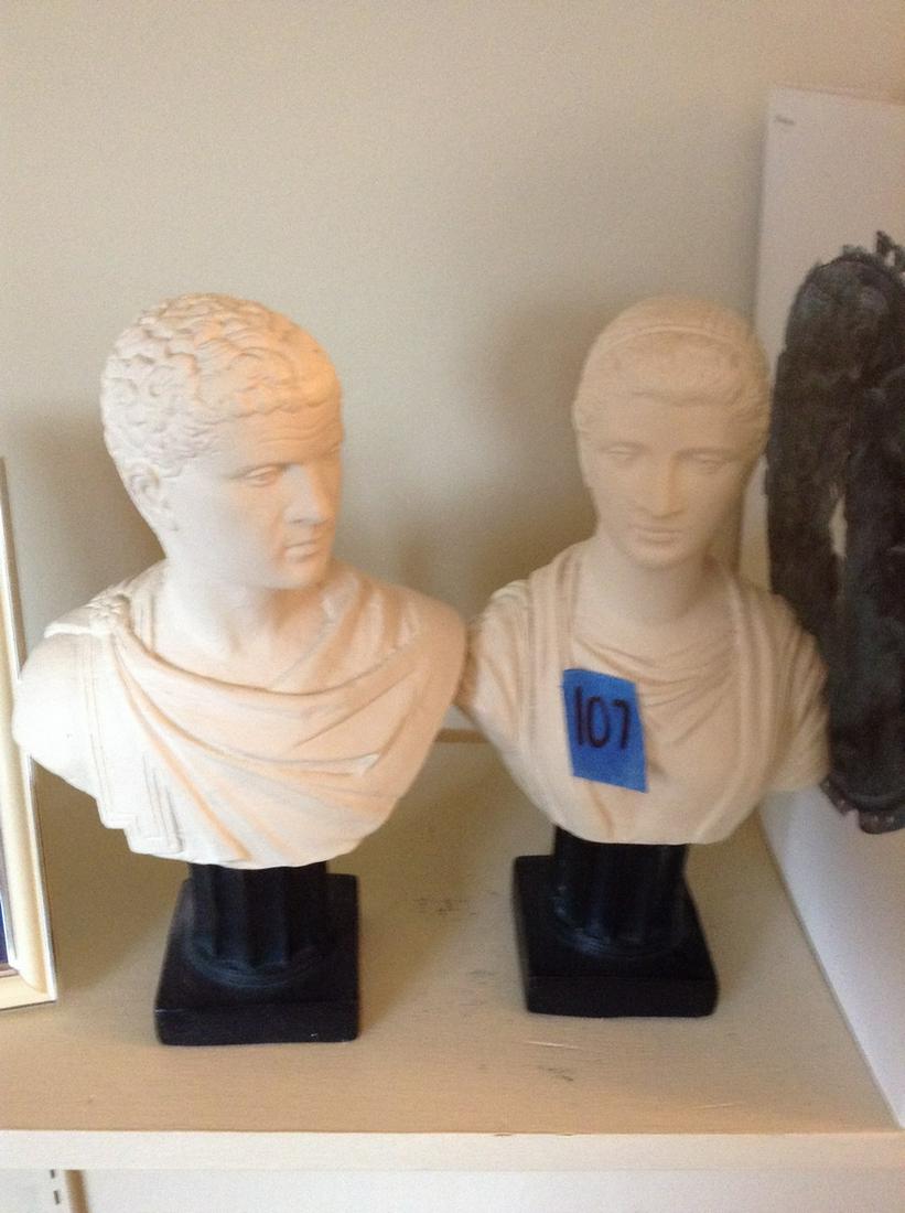 pair of roman plaster bookends: pair of roman plaster bookends