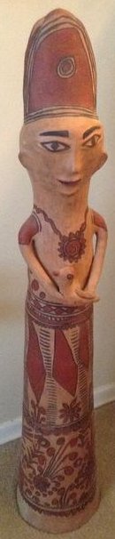 1950s hand painted pottery type statue 33"tall (1 of 1)