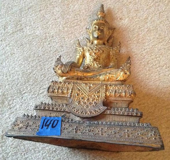 cast and brass oriental statue early 12" tall (1 of 1)