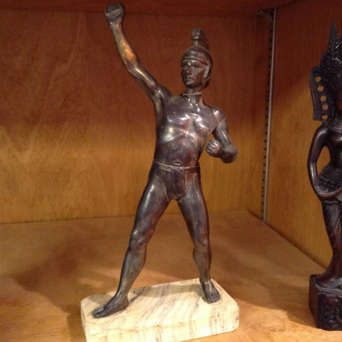 bronze and marble Egyptian statue 11" (1 of 1)