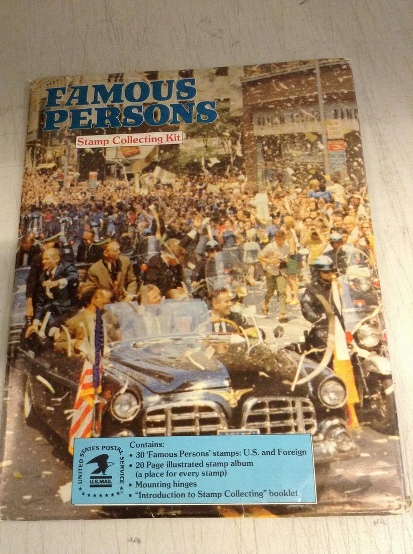 famous persons stamp collecting kit sealed (1 of 1)