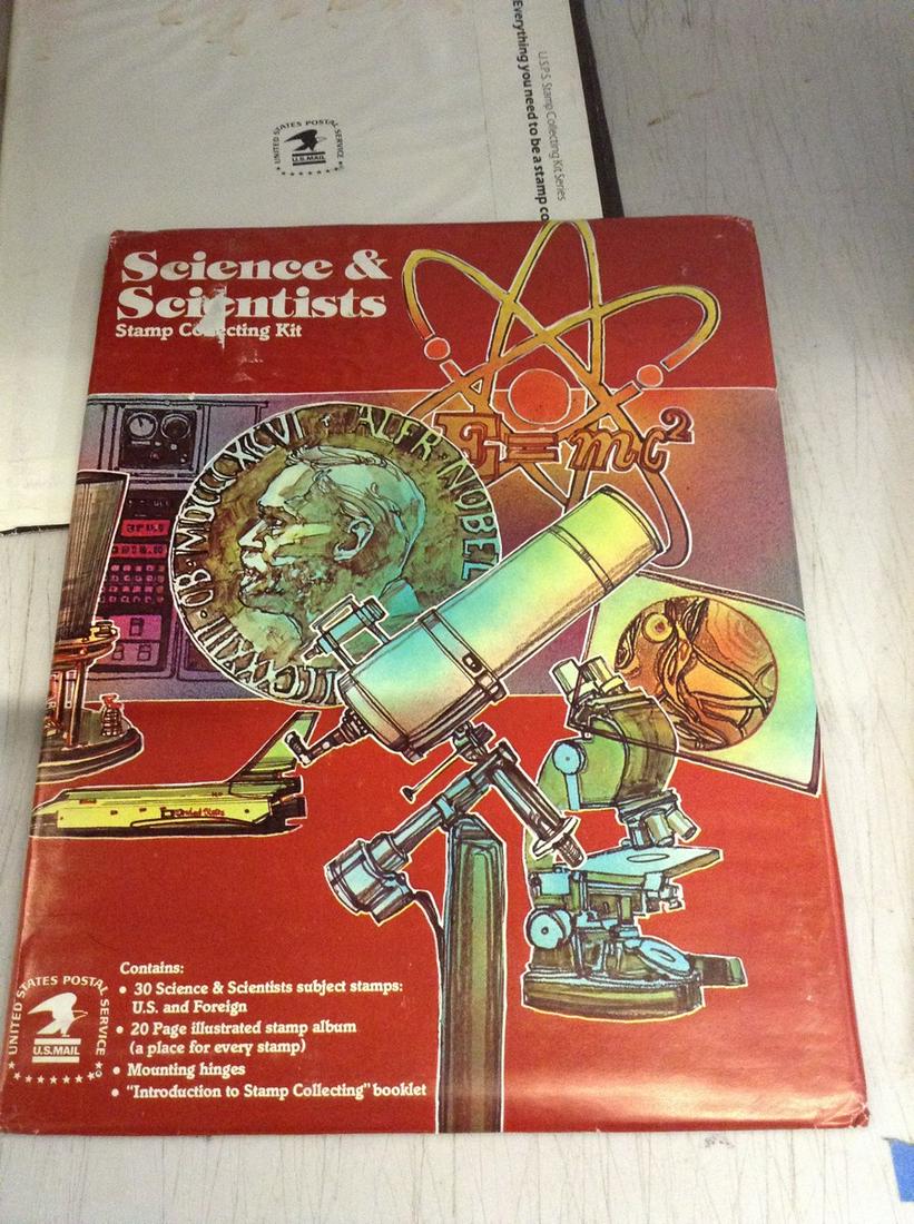 science and scientist stamp collecting kit sealed (1 of 1)