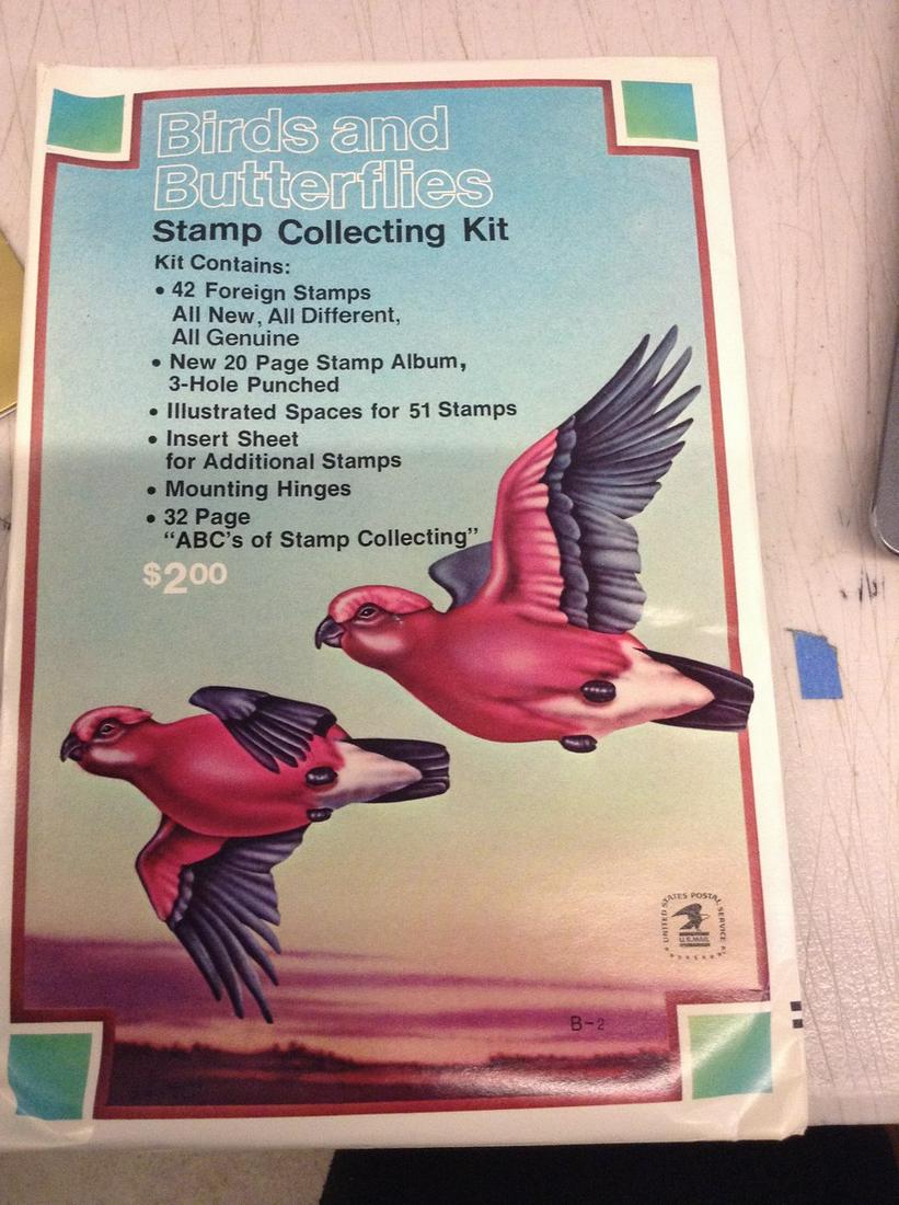 birds and butterflies stamp collecting kit sealed (1 of 1)