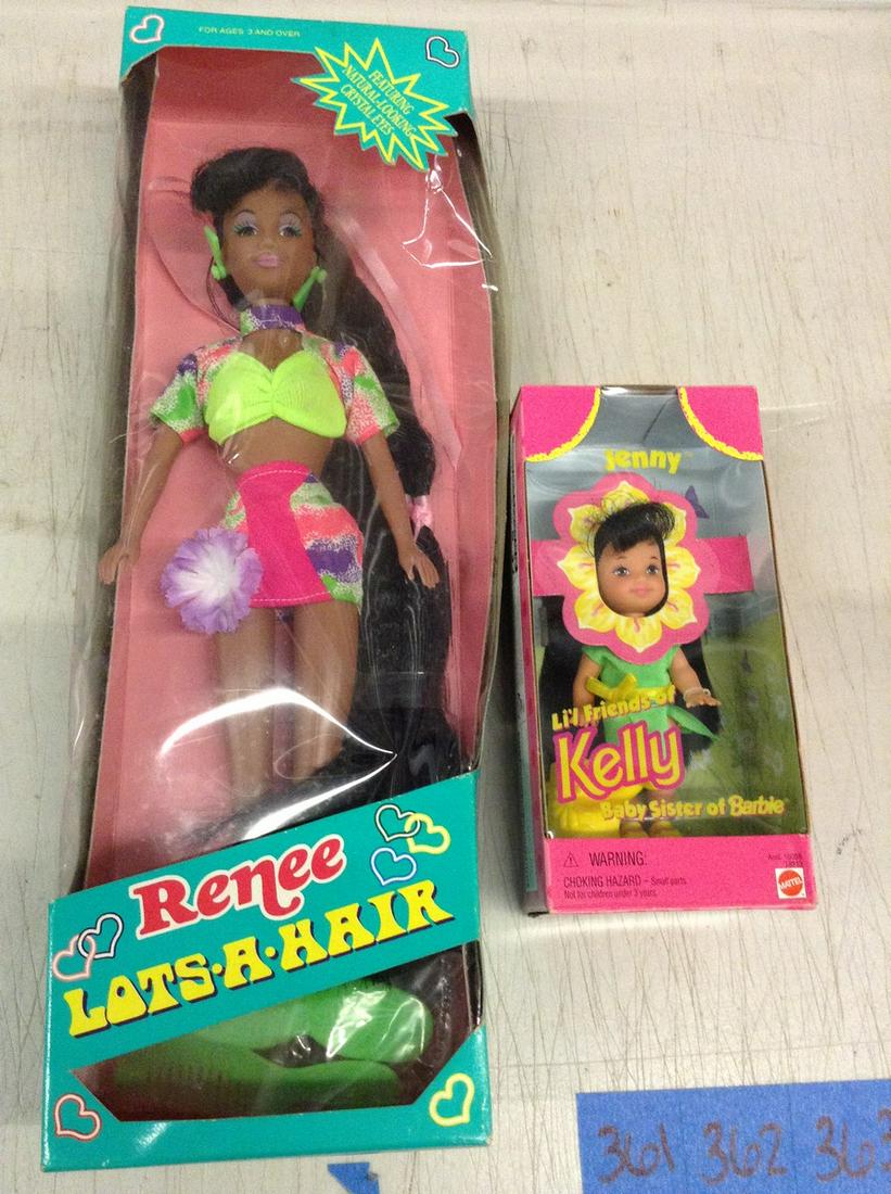 Barbie lil' friends of Kelly doll and Renee lots-a-hair: Barbie lil' friends of Kelly doll and Renee lots-a-hair doll