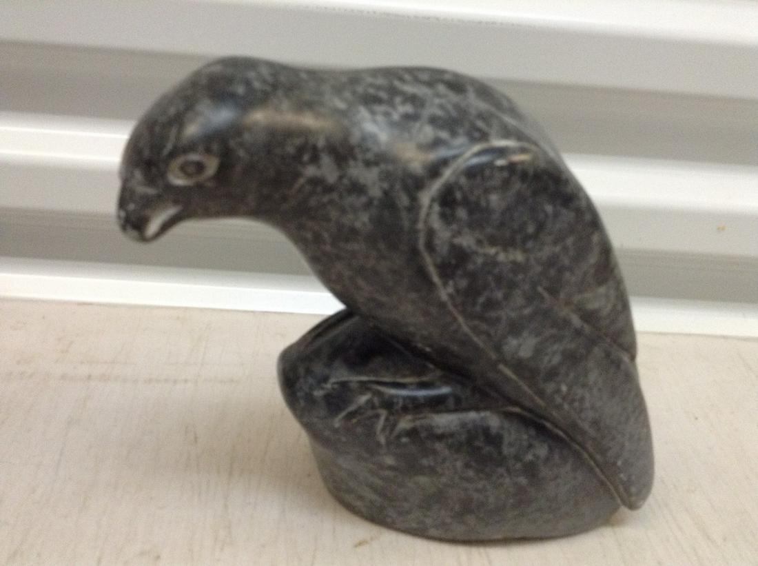 signed by artist bird statute carved stone unable to: 7 inches tall