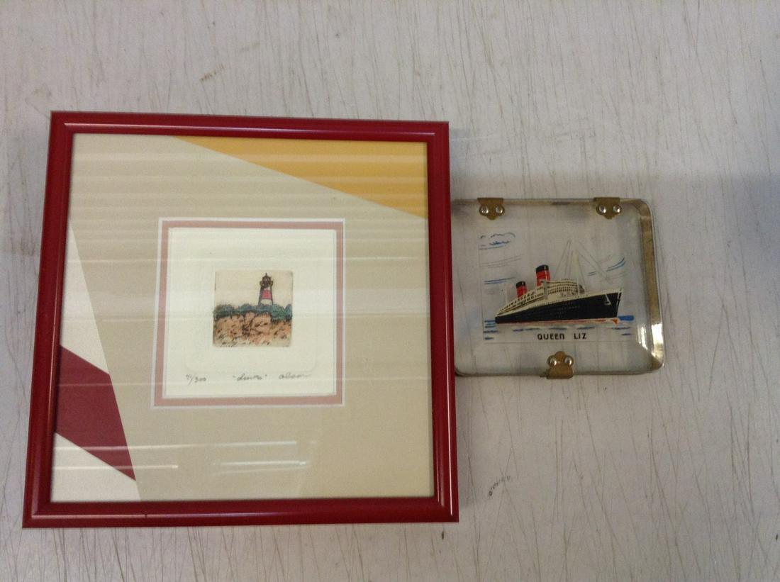 signed wall art can not make out artist and queen: signed wall art can not make out artist and queen Elizabeth cigarette case