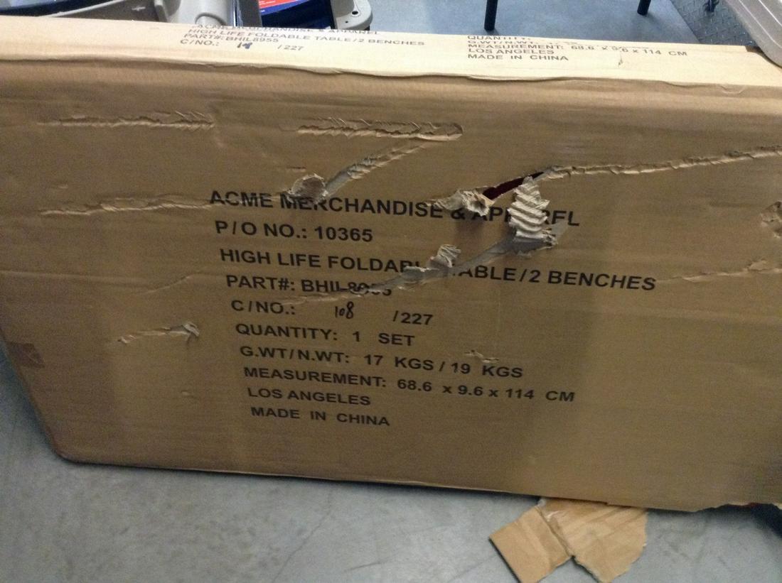 fold up picnic table, table with two benches new in the: fold up picnic table, table with two benches new in the box