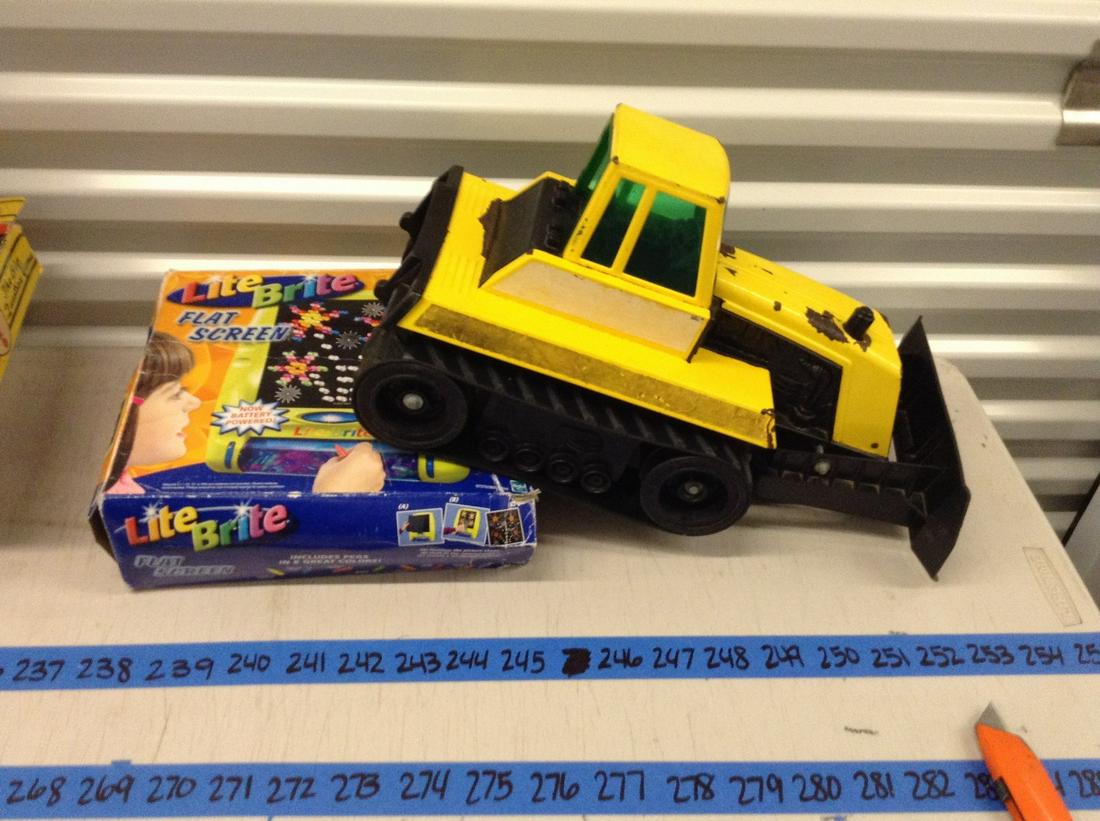 lite brite and Tonka toy: lite brite and Tonka toy