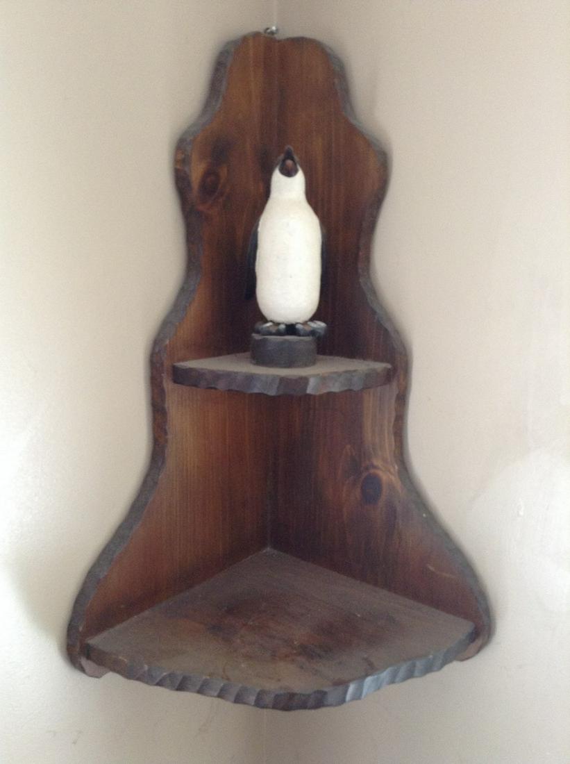 corner Knick knack self with penguin 23" long: corner Knick knack self with penguin 23" long