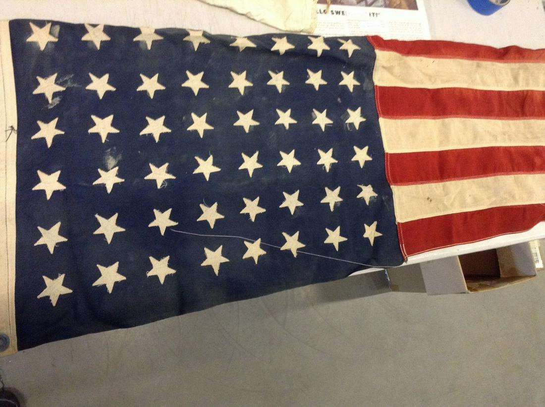 48 star American flag very good condition 45" long x28": 48 star American flag very good condition 45" long x28" wide