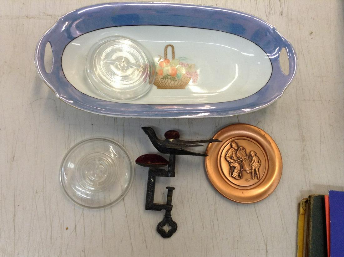 Victoria era pin cushion hand painted plates and more: Victoria era pin cushion hand painted plates and more