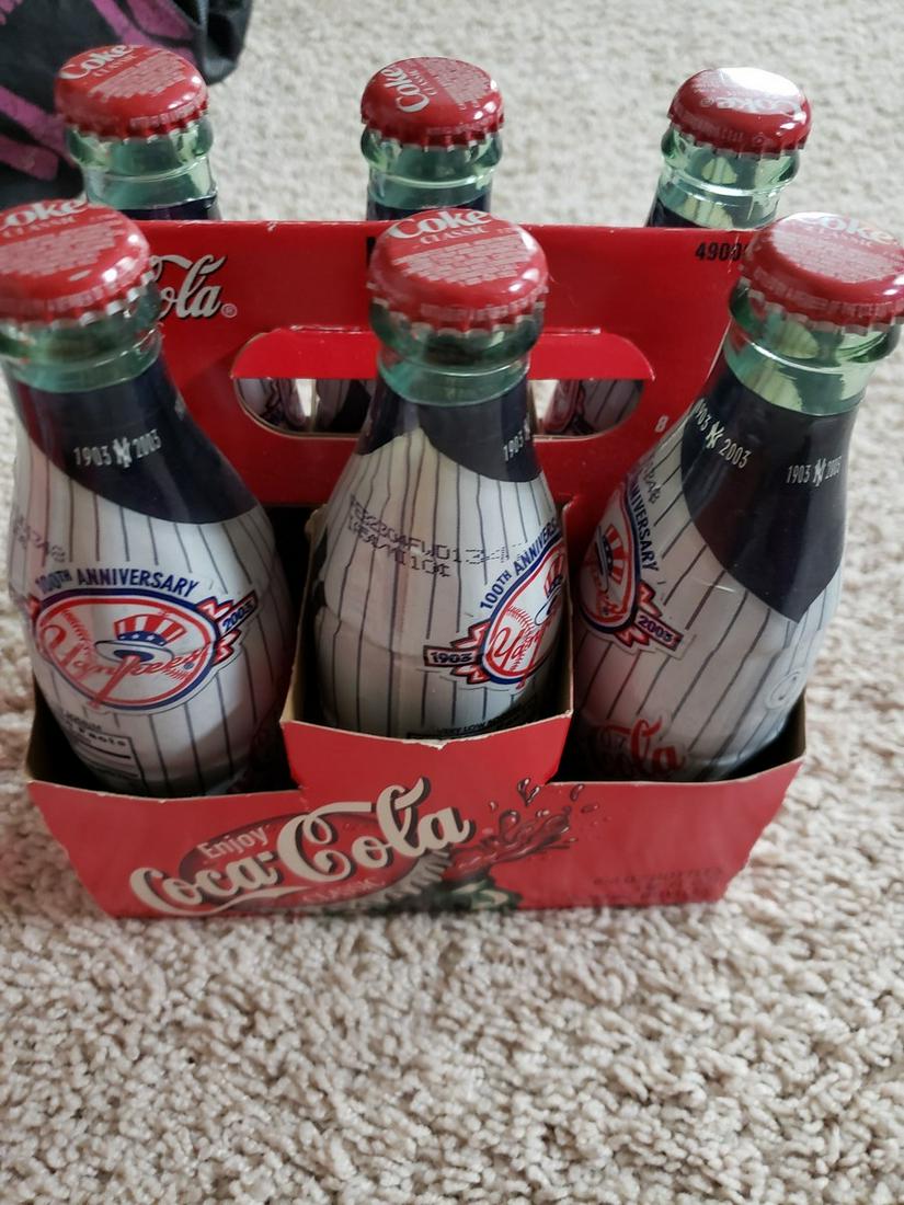 Six NY Yankee Coca-Cola 100th Anniversary bottles: Six NY Yankee Coca-Cola 100th Anniversary bottles