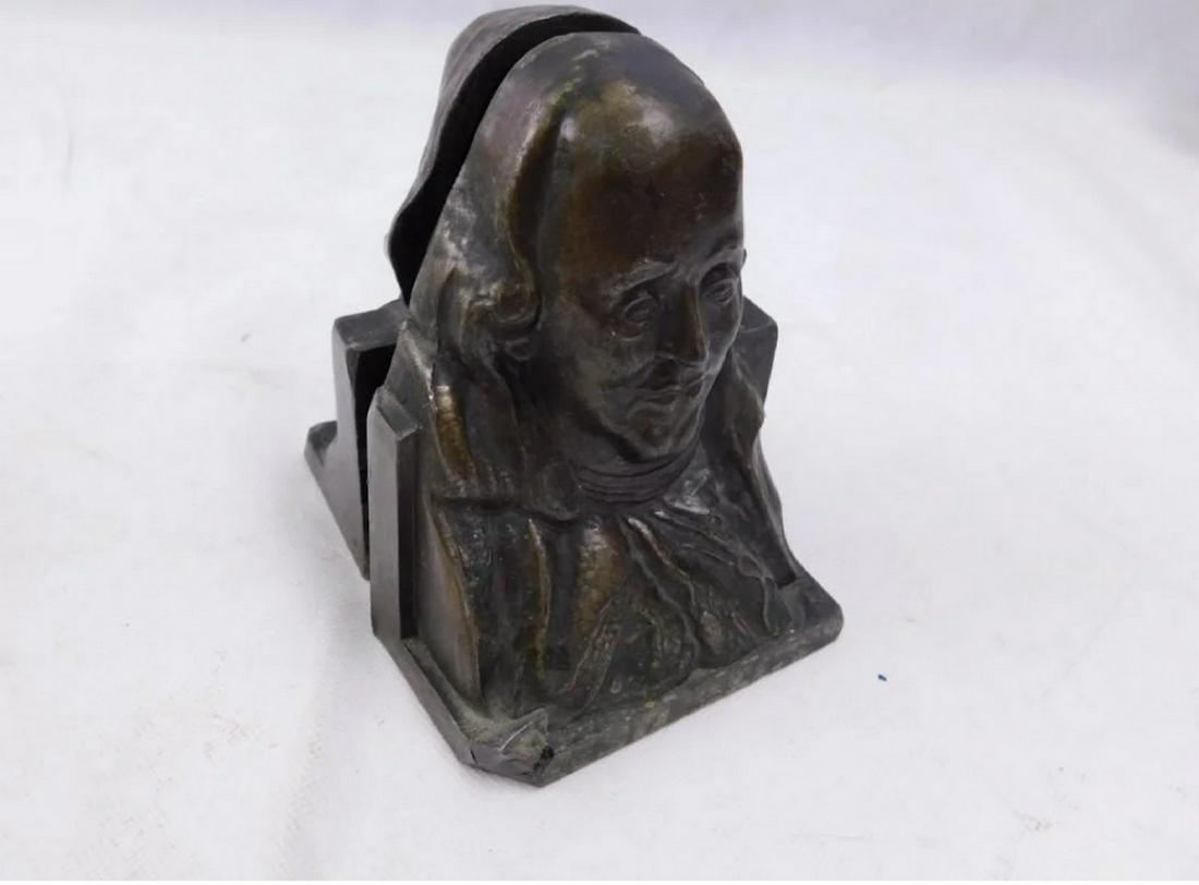 Set of Benjamin Franklin Bookends by Barnhart Brothers: Set of Benjamin Franklin Bookends by Barnhart Brothers