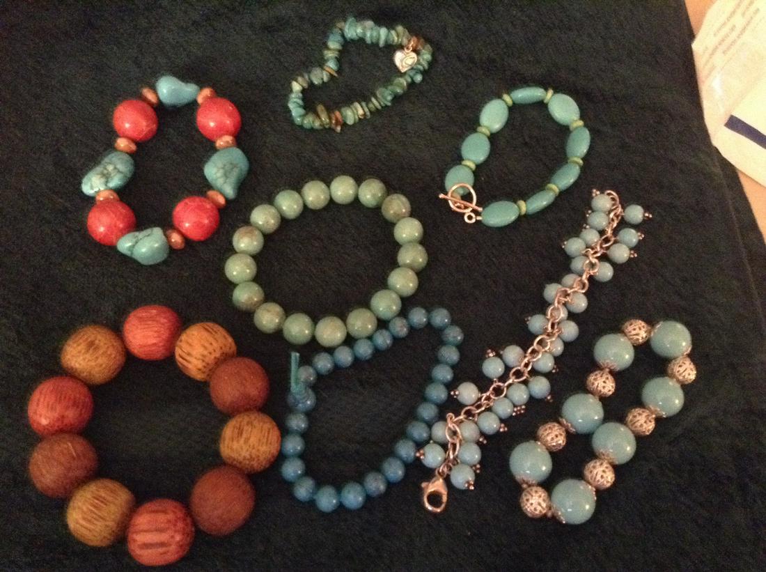 various stoned bracelets: various stoned bracelets