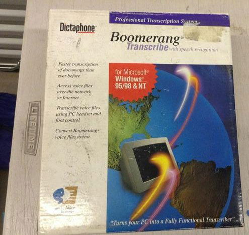 Dictaphone boomerang transcribe vintage computer (1 of 1)