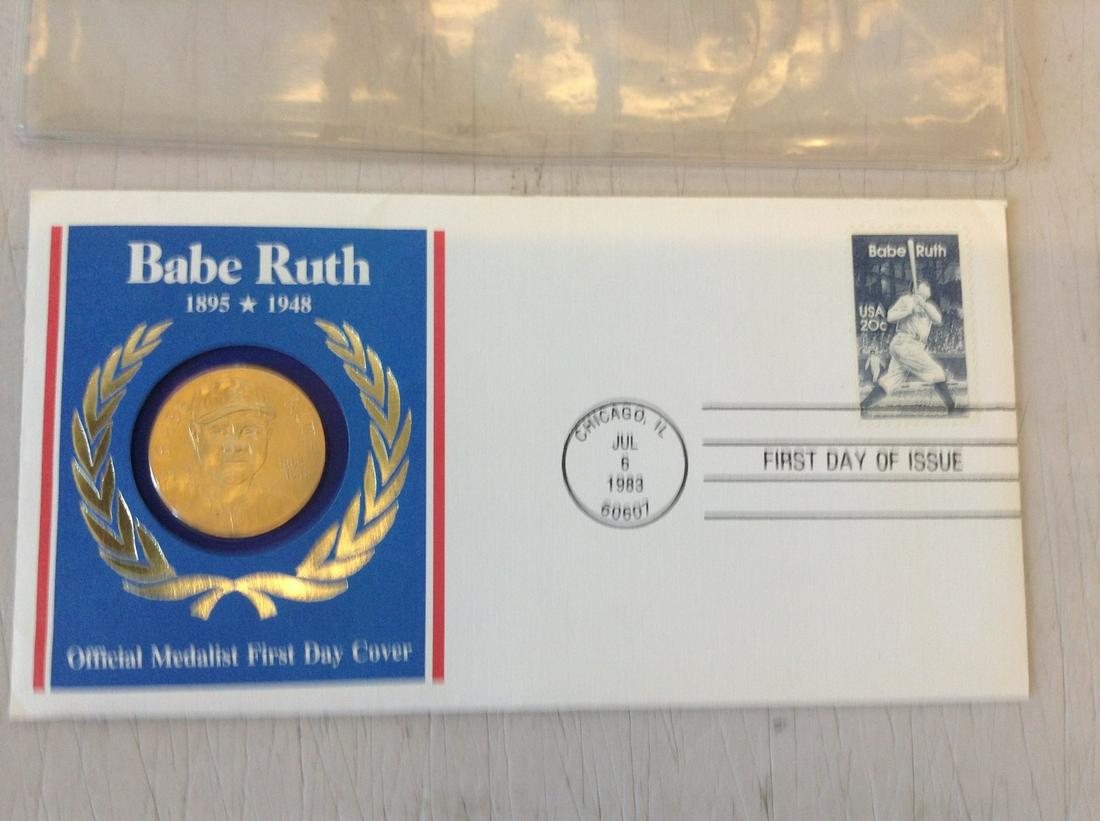 babe Ruth official first day cover with coin and coa: babe Ruth official first day cover with coin and coa