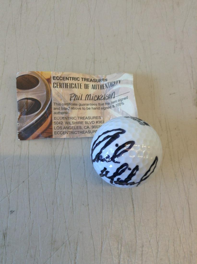signed with COA Phil Michelson golf ball: signed with COA Phil Michelson golf ball